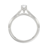 LADIES SOLITAIRE RING 1/2CT EMERALD DIAMOND 18K WHITE GOLD